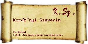 Korányi Szeverin névjegykártya